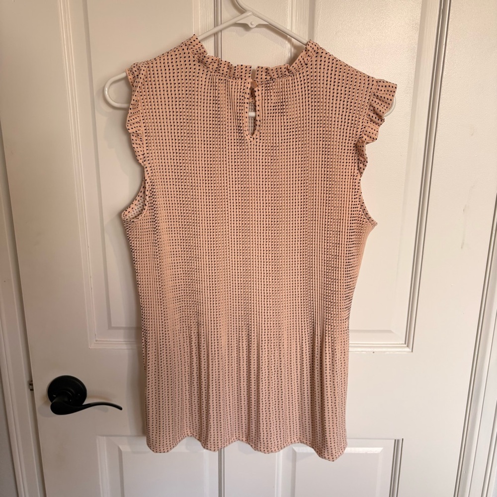 Adrianna Pappell Ribbed Sleveless Blouse Office Dressy Business wear Top - Picture 9 of 12
